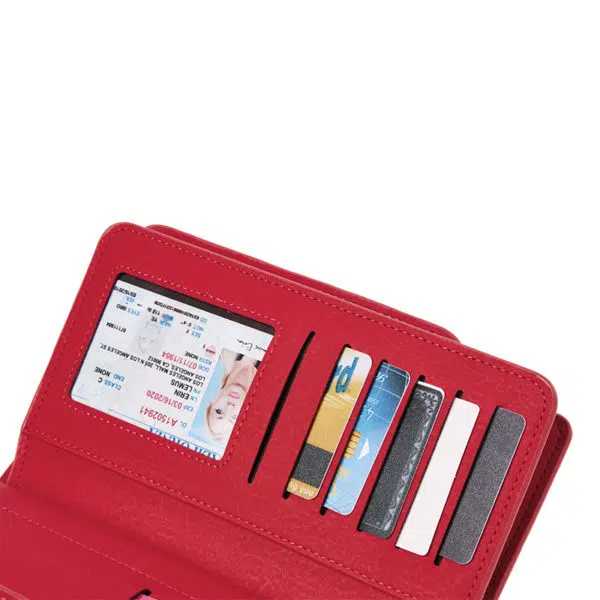 Grand portefeuille rouge en cuir rangement cartes 9167 b8t3on