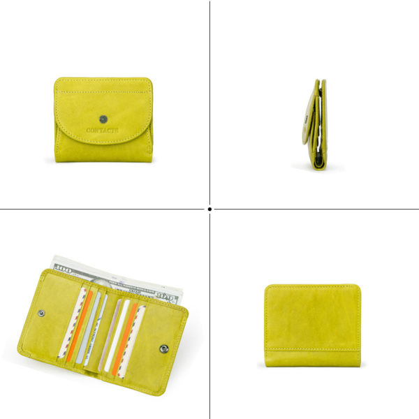 Mini portefeuille en cuir jaune mini portefeuille en cuir turquoise pour femmes 2