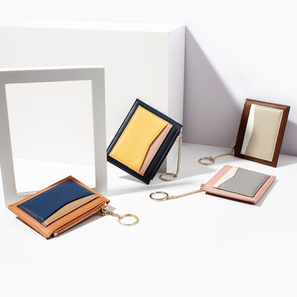 Mini portefeuille porte-clés minimaliste orange et bleu mini portefeuille porte cles minimaliste marron 6