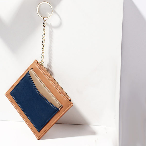 Mini portefeuille porte-clés minimaliste orange et bleu mini portefeuille porte cles minimaliste orange et bleu