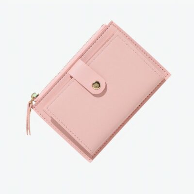 Petit portefeuille simple rose