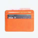 Portefeuille portecarte en cuir synthétique orange