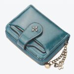 petit portefeuille femme bleu en cuir PU