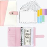 Portefeuille enveloppe budget rose cuir pU