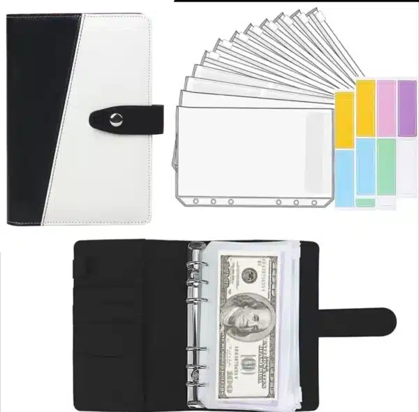 Portefeuille enveloppe budget noir & blanc