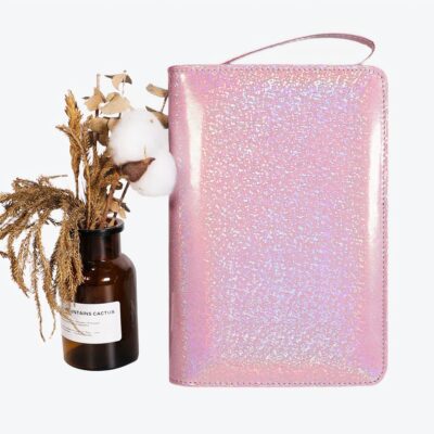 portefeuille enveloppe budget pailleté rose