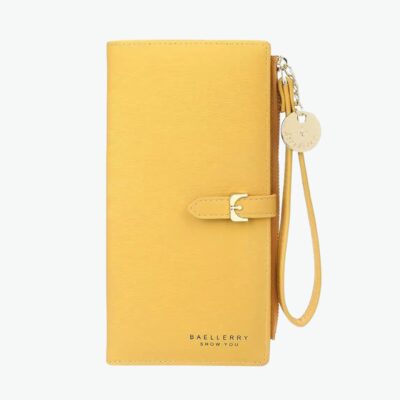 portefeuille personnalisé femme jaune