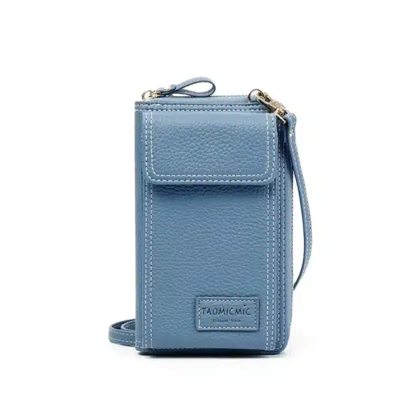 Pochette téléphone portable femme - bleu Pochette en Faux cuir solide pour femmes petit sac bandouli re porte monnaie 4 fentes pour.jpg .jpg
