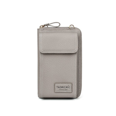 Pochette téléphone portable femme gris
