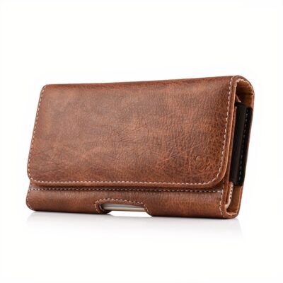Ceinture portefeuille homme - porte téléphone - marron